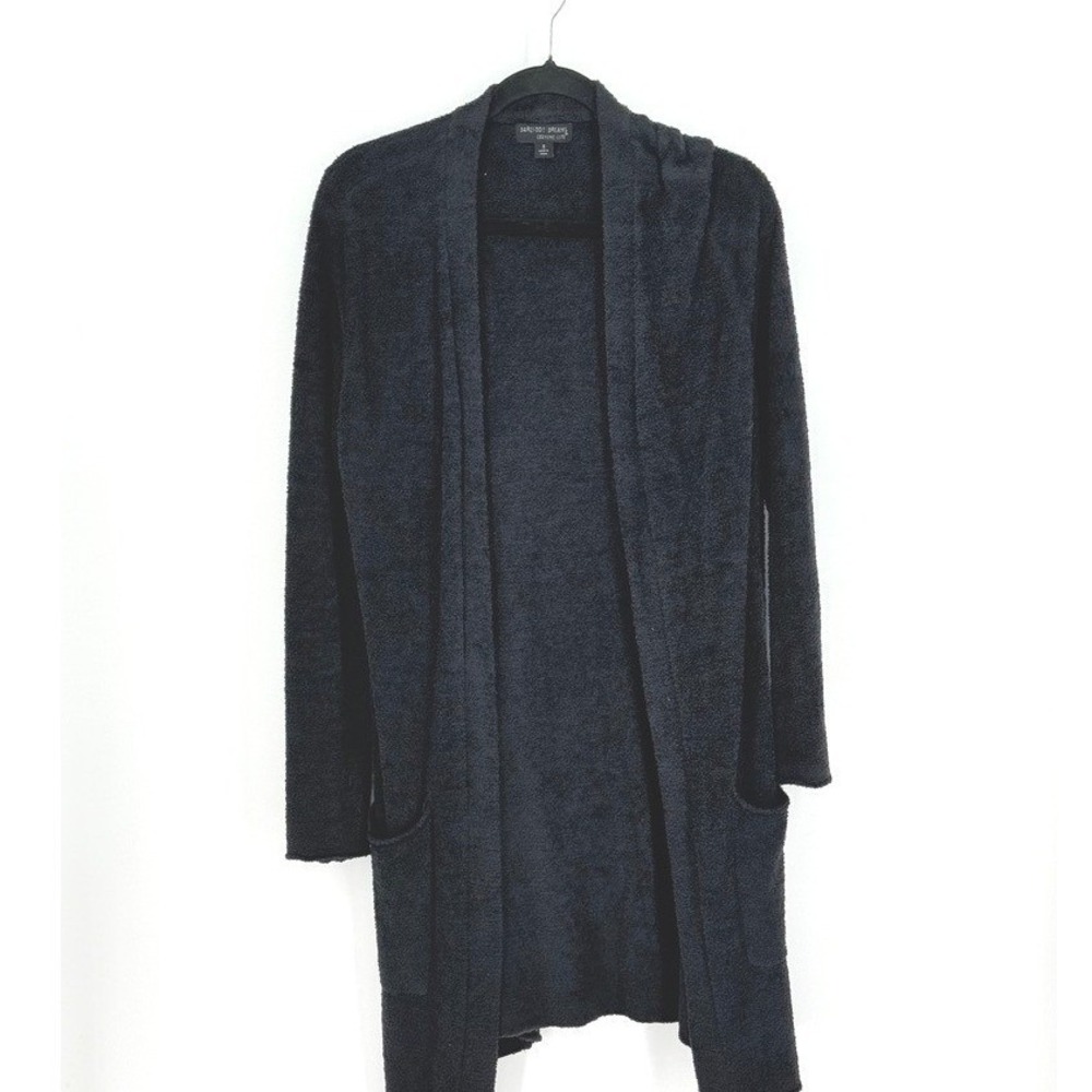 Barefoot Dreams Women Cozy Chic Soft Open Front Cardigan Size S Loungewear Black